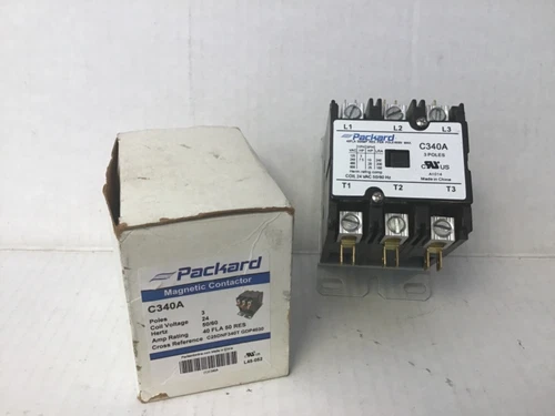 PACKARD C340A Magnetic Contactor 3 Poles 40 Amp Contactor 24 Volt Coil Contactor