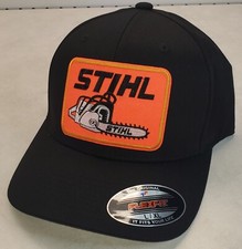 STIHL Safety Orange Patch Flexfit Hat / Black - L/XL 7 1/8" - 7 5/8"