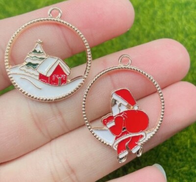 lot 40 Pcs cartoon Christmas mix Charm earrings Pendants DIY