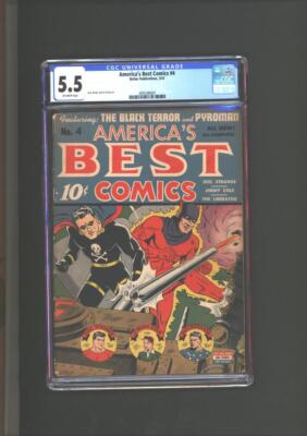 America's Best Comics #4 CGC 5.5 Black Terror & Pyroman Cover 1943
