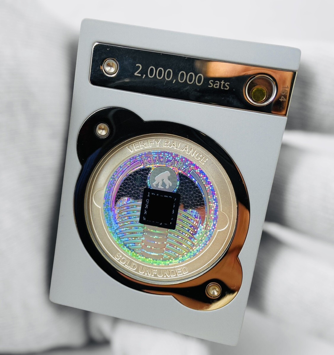☀️Unfunded 2021 Kialara Exogenesis Silver #164 Physical Bitcoin Wallet .02₿  Rare
