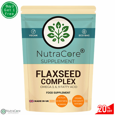 Leinsamenöl 1100mg Kapsel (Omega 3 6 9 Fettsäure) Herzgesundheit & 100% Vegan - 90 Kapseln
