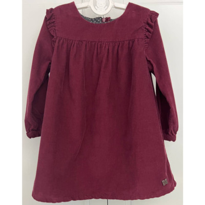 Robe Carrement Beau Manches Longues Crémeuse Fille 4 Ans - 85% Coton, 15% Laine - Neuve