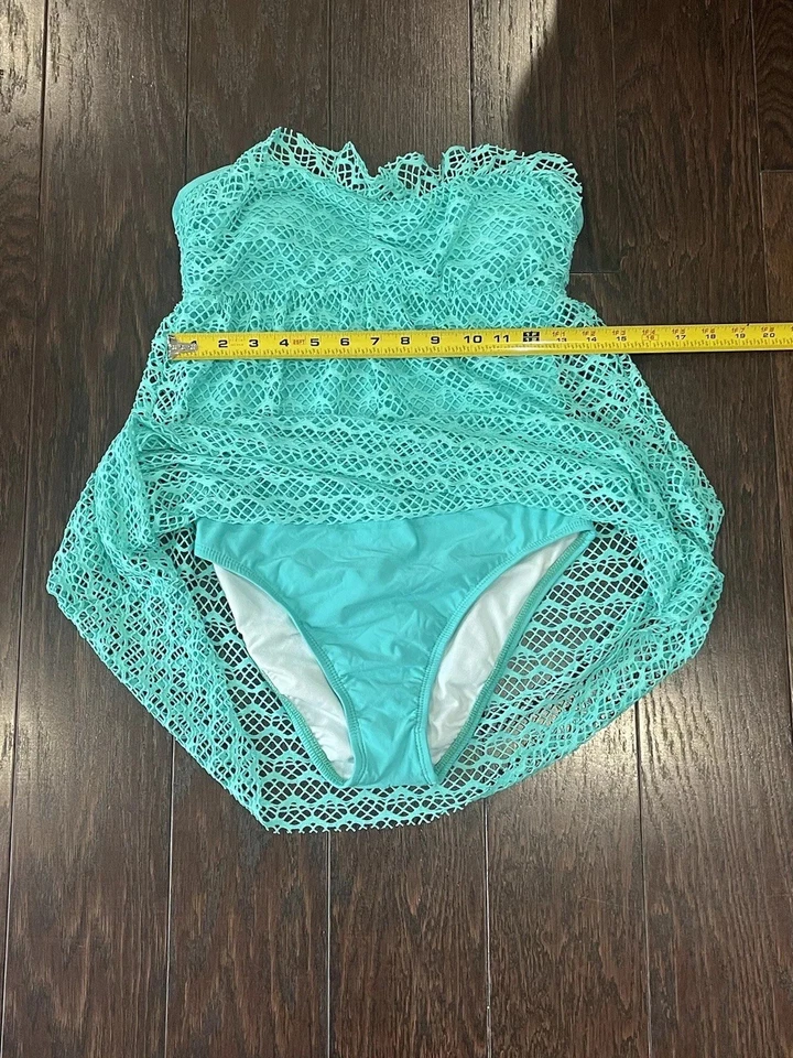 Traje de baño Nautica Absolutely Shore copa suave bandeau turquesa mujer talla 6 NUEVO Foto 4 de 4