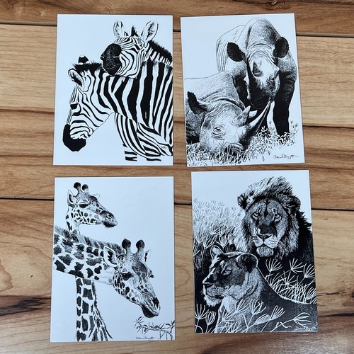 Lot 7 BEAUTIFUL Greeting Cards, David Bygott Safari Animals Andika Nairobi Kenya - Picture 3 of 8