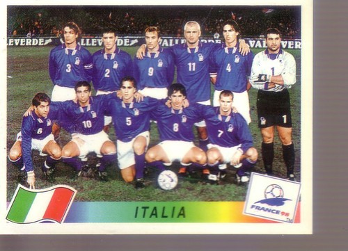 rare vignette originale panini world cup france 1998 equipe