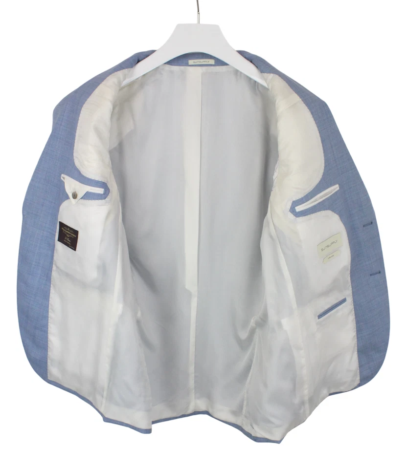 Suitsupply Lazio Single Breasted Slim / Brescia Traje Hombre GB 48 Lana Azul - Imagen 2 de 4