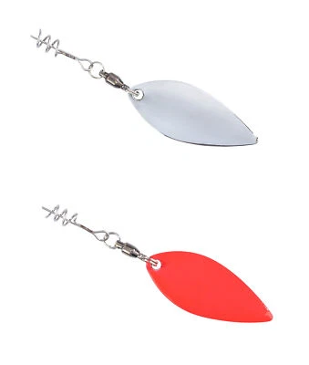 Balzer Shirasu Screw Spinner Blade 2 Stück Silber Rot Spinnerblatt Spirale