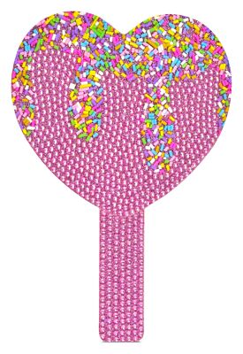 iscream Sprinkle Sparkle Handheld Heart Shaped Gem and Sprinkle Encrusted 8'' ...