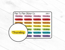 2890-1 Bold Days of the Week Planner Stickers.