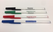 Custom Personalized Stick Pens - 50 (DAVRO) White with Matching Trim & Imprint