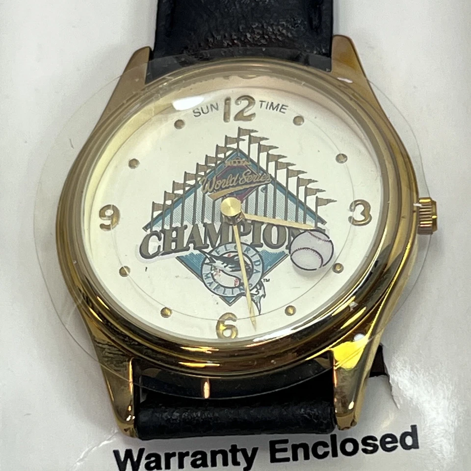Florida Marlins Watch Vintage MLB Genuine Merchandise Sun Time 1997 Rare - Image 2 of 4