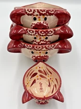Temp-tations Stacking Pig Measuring Bowls old world Red 1/4, 1.0, 1.5, 2.0 Cubs