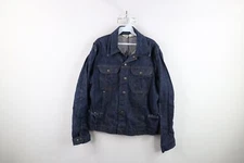 Vintage 60s Streetwear Mens 42 Faded Side Buckle Denim Jean Trucker Jacket USA