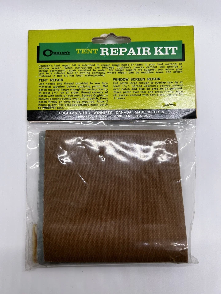 Kit de reparación de carpa Coghlan’s vintage, parches pantalla hilo de cemento y aguja Nuevo de Lote Antiguo Foto 2 de 4