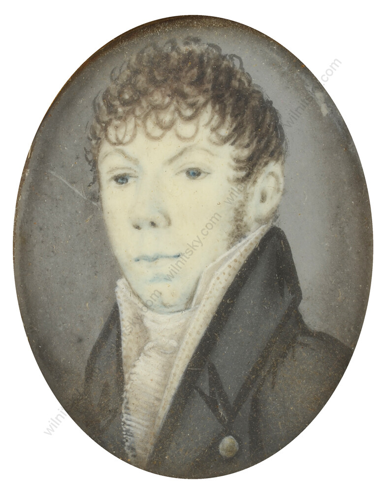 "Portrait of a gentleman", Dutch miniature, 1800s
