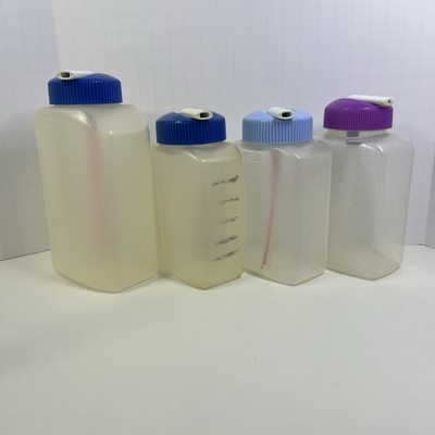 Rubbermaid Juice Water Bottle Lot 4 Flip Lid Spout Sports Bottles Blue Purple