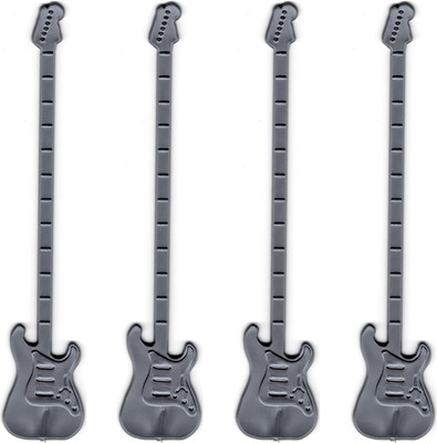 Royer 6-Inch Guitar Swizzle Sticks (Set of 24)   Pearl Silver - Music-Themed Coc