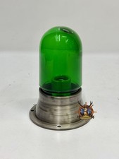 Collectible Antique Polish Aluminium Bulkhead Ceiling Wall Lamp with Green Glass