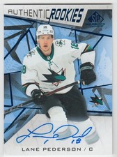 2021-22 SP Game Used Blue Auto Lane Pederson Auto San Jose Sharks #192