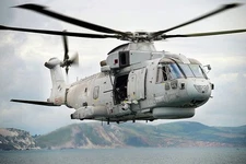 ROYAL NAVY MERLIN HELICOPTER OVER SOUTH ENGLAND PHOTOGRAPH PHOTO PRINT