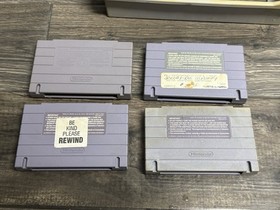 Original Super Nintendo SNES Console Bundle Lot 4 Games Authentic Tested