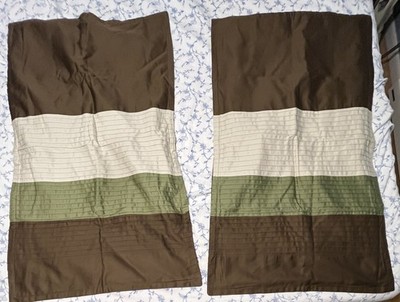 Canopy Pillow Shams Set of 2 Cotton Brown Green Tan 20''x36''