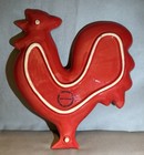 Vintage Ceramic Red Rooster Dish Word ‘CLUCK’ Folk Art Farmhouse Country Cottage — photo 2