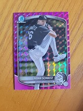 2025 Bowman Chrome Noah Schultz Prospects Fuchsia Geometric Refractor #/299