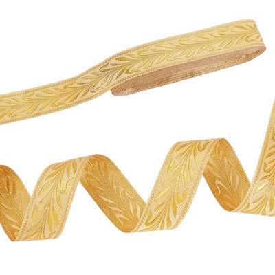 AHANDMAKER 10 Yards Gold Jacquard Ribbon Trim, 1 Inch Wide 1 inch,