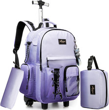 Kids Backpack with Wheels Kids Rolling Backpack Suitcase Carry on Luggage Backpa