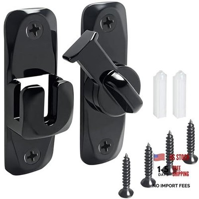Barn Door Latch 90/180 Degree Barn Door Lock, Thickened Anti-Rust Flip Gate