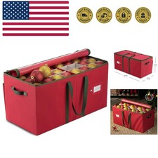 Large Christmas Ornament Storage Box - Stores 128 3" Ornaments, With Dividers...