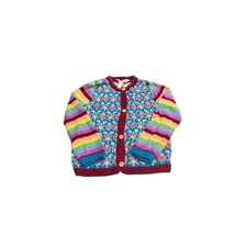 Matilda Jane Kids Rainbow Stripe Rose Cardigan Sweater Size 4