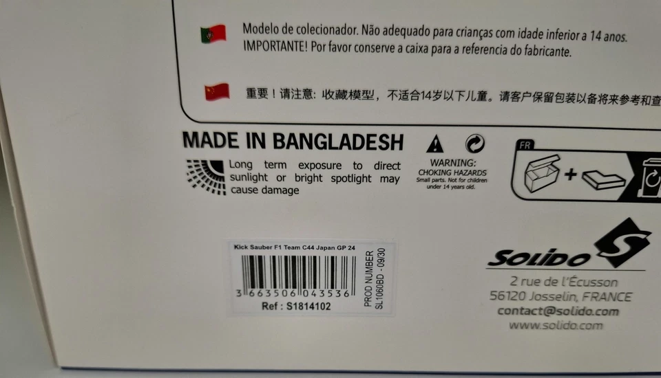PROMO KICK Sauber F1 JAPAN GP 2024 V.BOTTAS 1/18 Solido Nuova scatola originale - Immagine 2 di 4