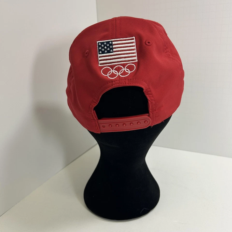 Equipo EE. UU. Gorra Gorra Snap Back Roja Olímpica Para Hombre Bandera de EE. UU. Anillos Clásicos Fanáticos Foto 4 de 4