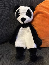 Handmade Crochet Panda Baby Toddler Comforter / Blanket - Soft Chenille