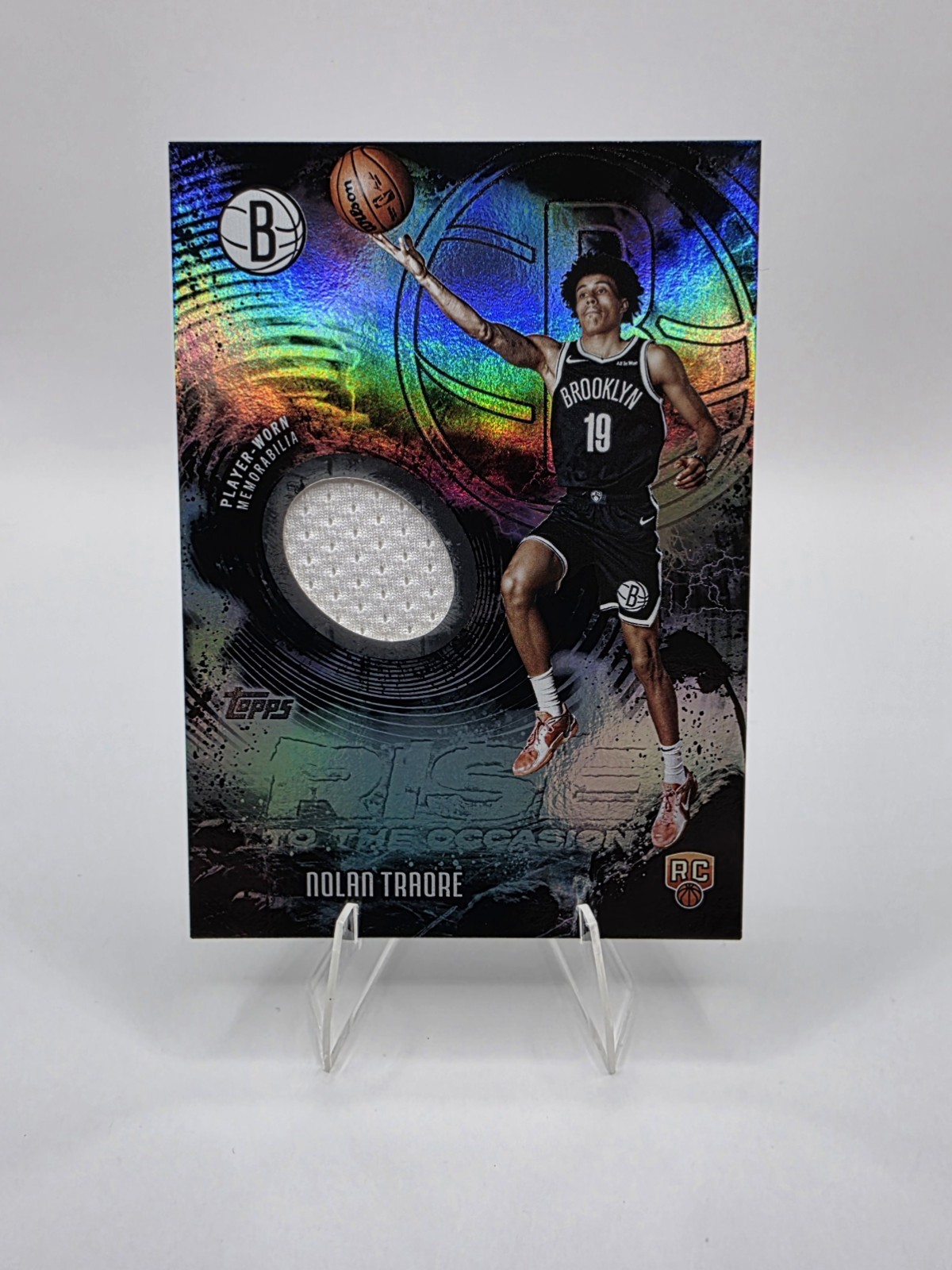 2025-26 Topps Rise to The Occasion Foil Relic Nolan Traore #RTO-NT Brooklyn Nets
