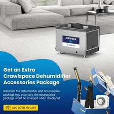 BaseAire 70PPD Crawlspace Dehumidifier,Pump,GLGR Technology +Accessories Package