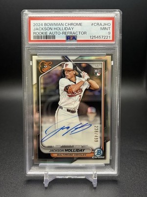 2024 Bowman - Jackson Holliday (RC) #CRA-JHO Rookie Refractor Auto /499 PSA 9