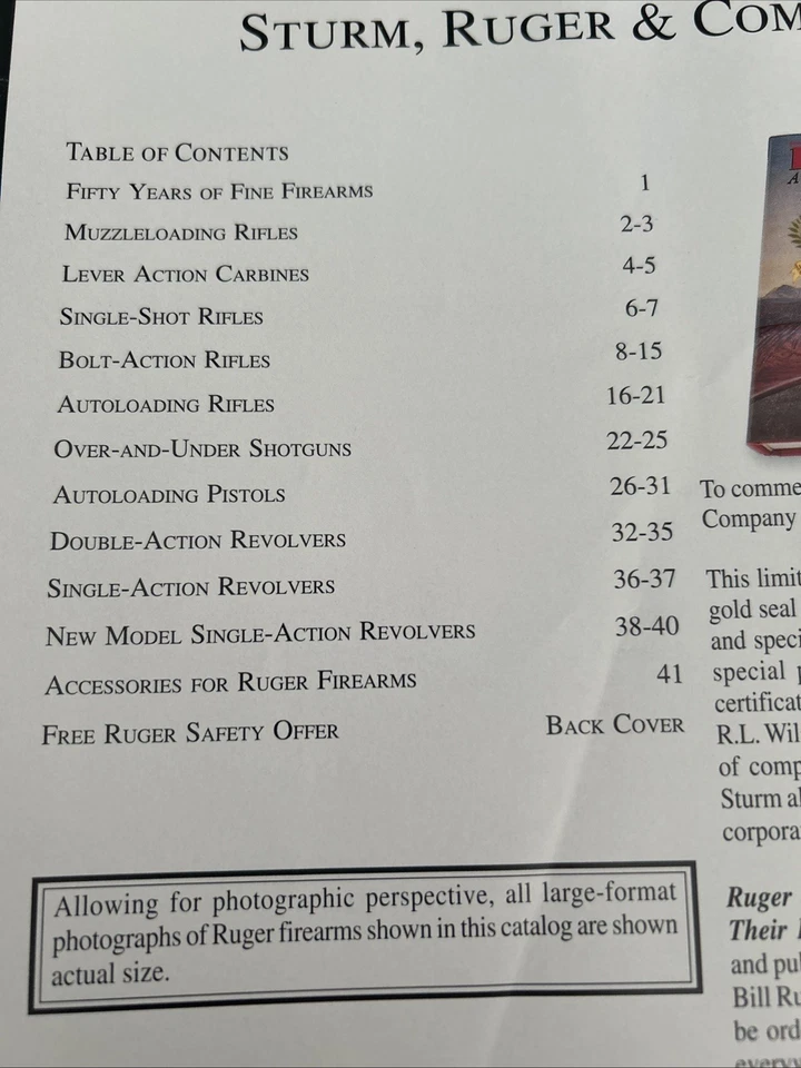 1999 RUGER FIREARMS 50TH ANNIVERSARY CATALOG - Image 2 of 2