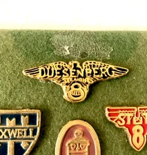 Vintage 1920's Automobile Dusenberg Maxwell Cord Stuz Lot Of 4 Carded Pins?