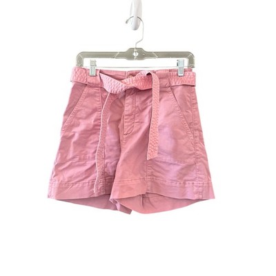 Ted Baker London Pink Belted High Waisted Paperbag Shorts Size 1 US 4 Cotton