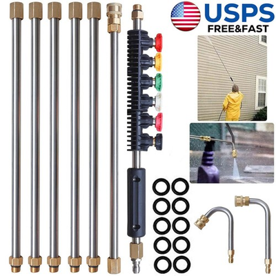 #ad 4000PSI High Pressure Washer Extension Wand Telescopic Lance with Spray Nozzle $34.99
