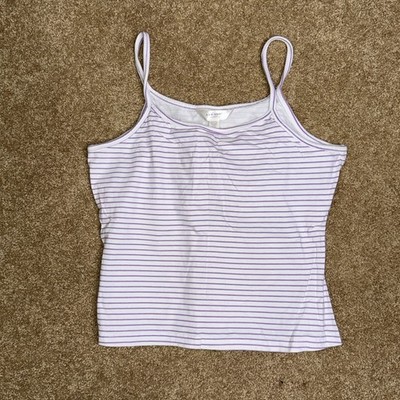 Avenue Shirt Women 18 White Purple Camisole Elastic Support