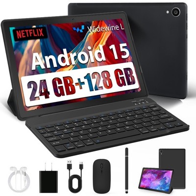 10.1 inch Android 15 Tablets HD Touchscreen Octa-Core 24GB 128GB Dual Camera