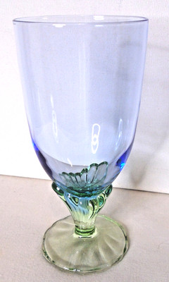 Bormioli Rocco Bahia Blue Green Footed Iced Tea Water Goblet 7.5''