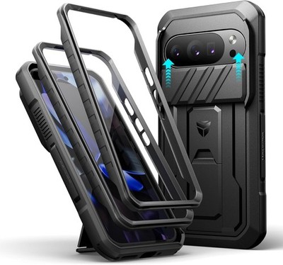 2PCS Case & Built-in Screen Protector for Google Pixel 10/10 Pro with Kickstand