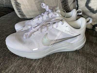 Nike Womens Downshifter 12 White Running Shoes Sneakers Size 8 DD9294-100