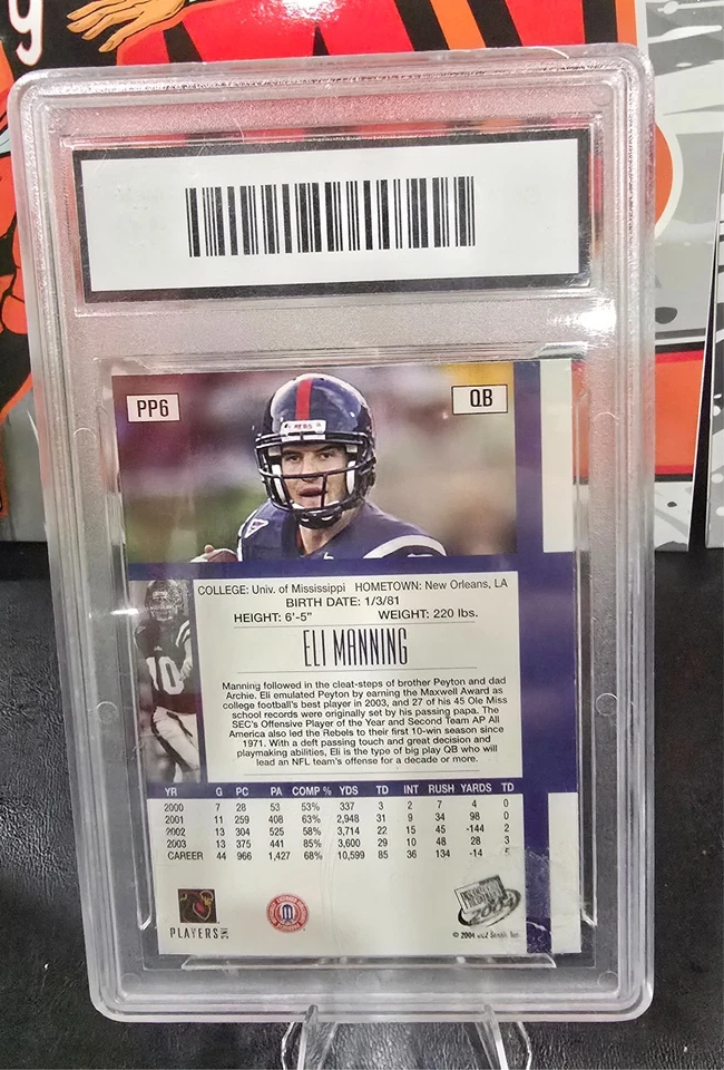 2004 ELI MANNING PRESS PASS NATIONAL TRADING CARD DAY ROOKIE #PP6 GEM MINT 10 - Image 2 of 2